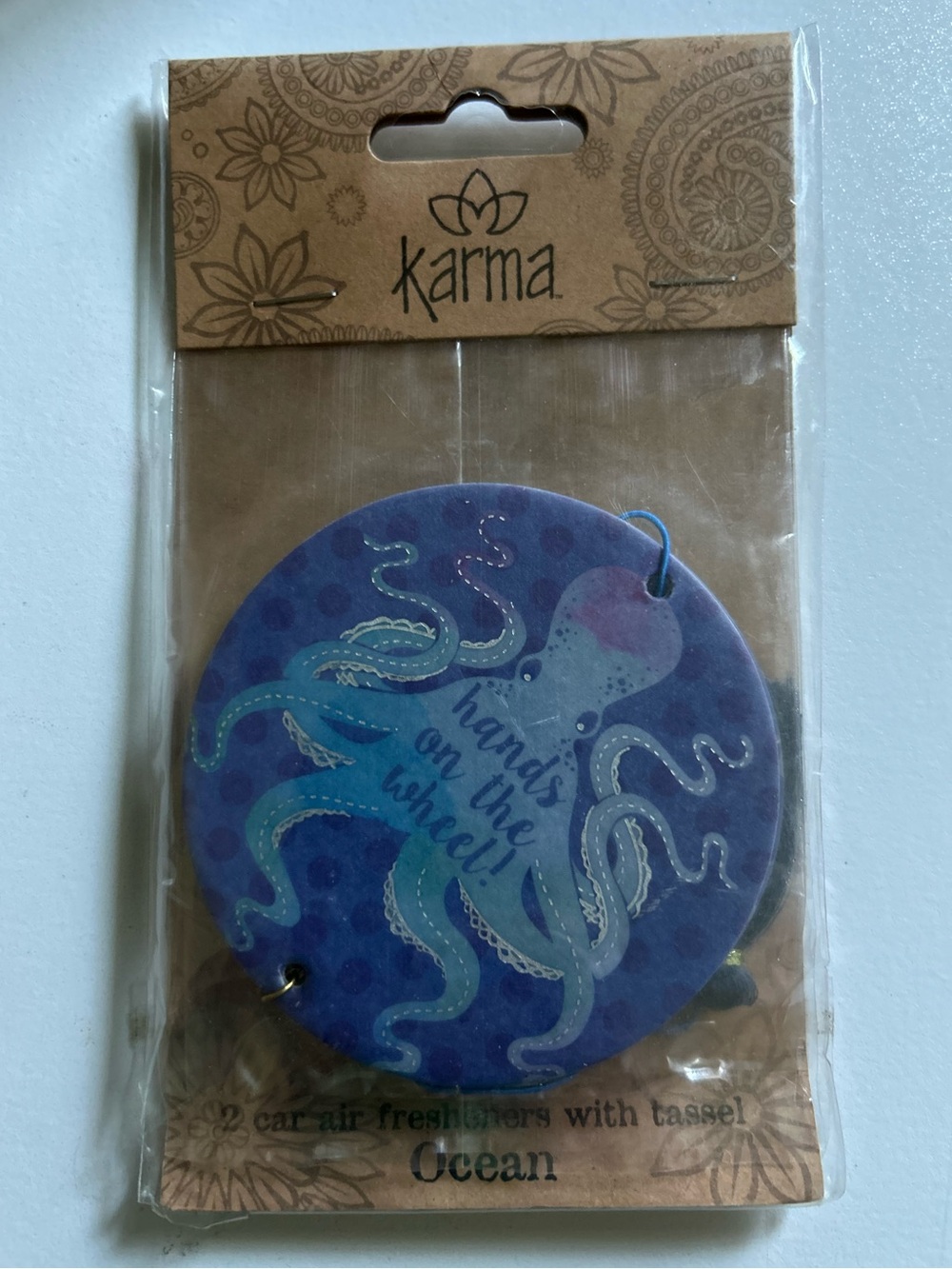 Karma Round Octopus Car Air Freshener - Pack of 2. 
NWT